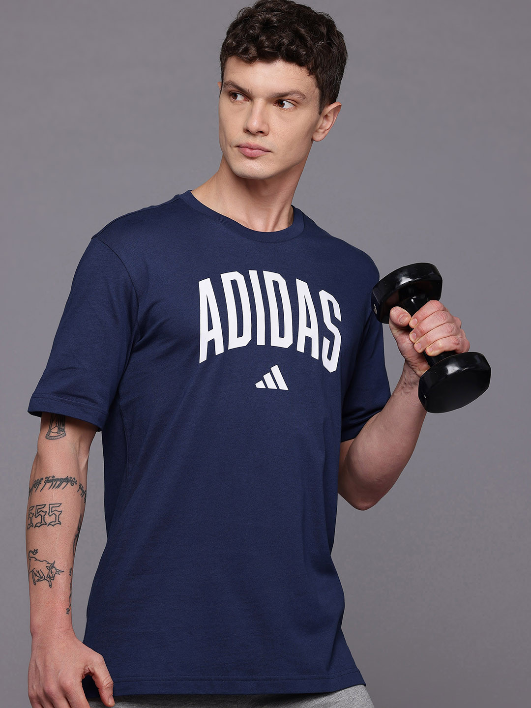ADIDAS Men Typography Printed COLLEGIATE Pure Cotton T-shirt