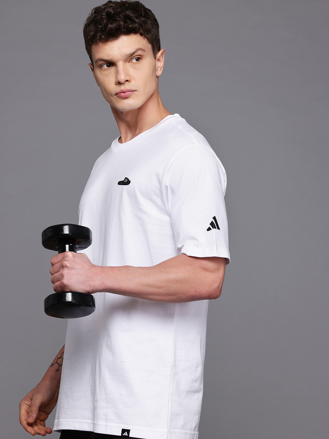 ADIDAS Men Pure Cotton Slide T-shirt