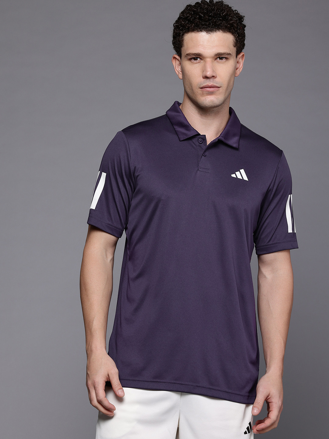 ADIDAS Brand Logo Detail CLUB 3STR Tennis Polo Collar T-shirt