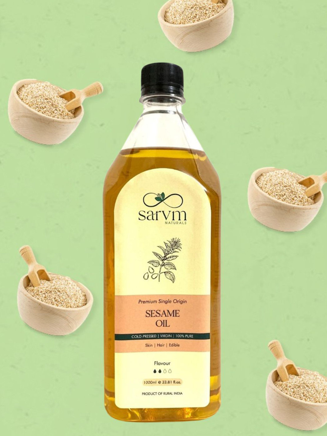 Sarvm Naturals Cold Pressed Sesame Oil - 1 L