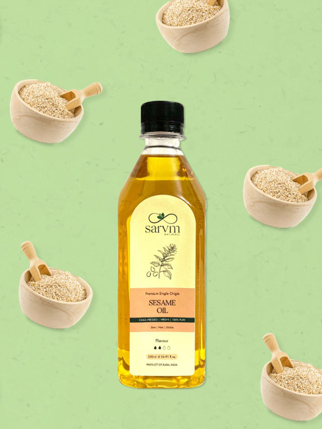 Sarvm Naturals Cold Pressed Sesame Oil - 500 ml