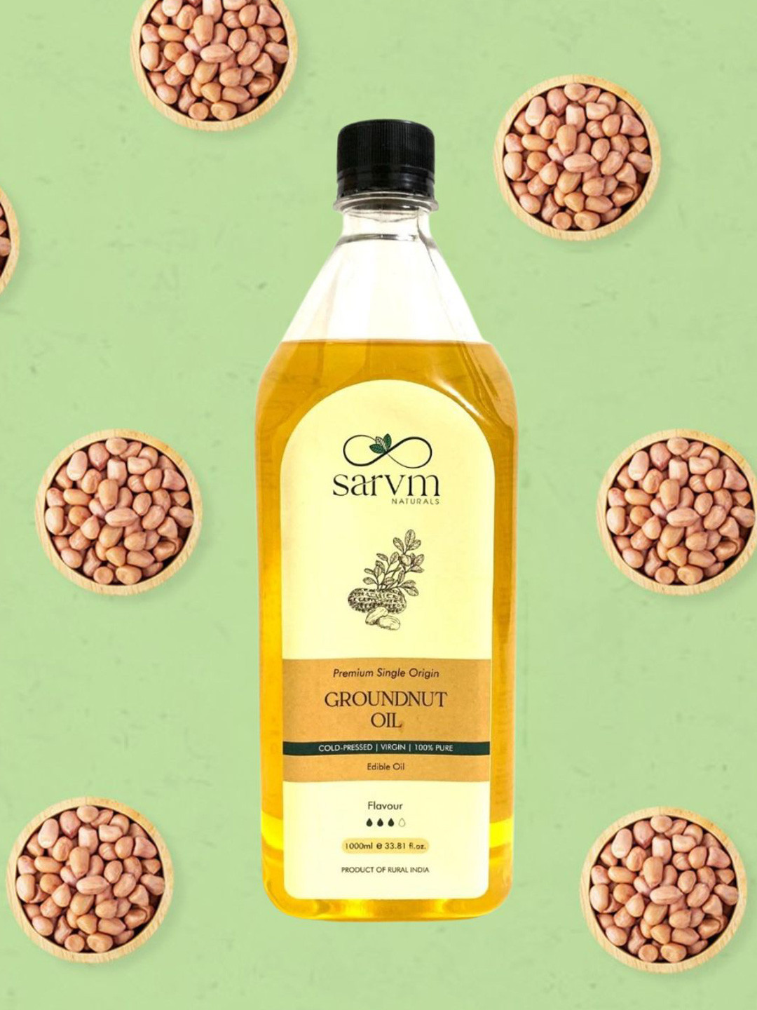 Sarvm Naturals Cold Pressed Groundnut Oil - 1 L