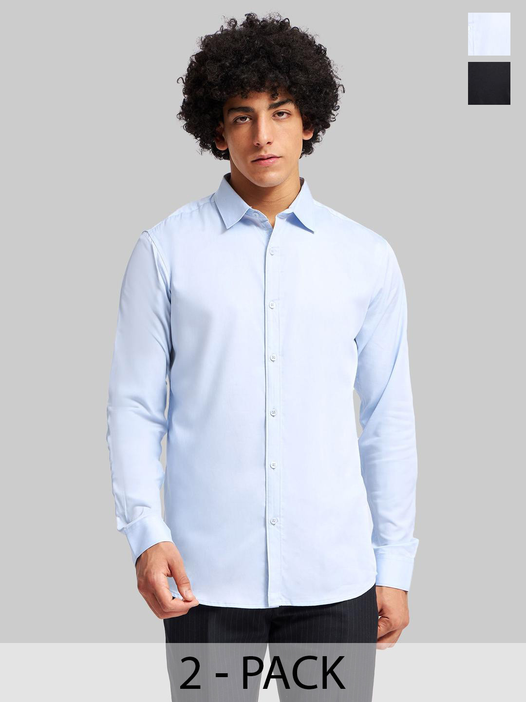 Underrated Club India Slim Fit Pack Of 2 Spread Collar Slim Fit Pure Cotton Shirts