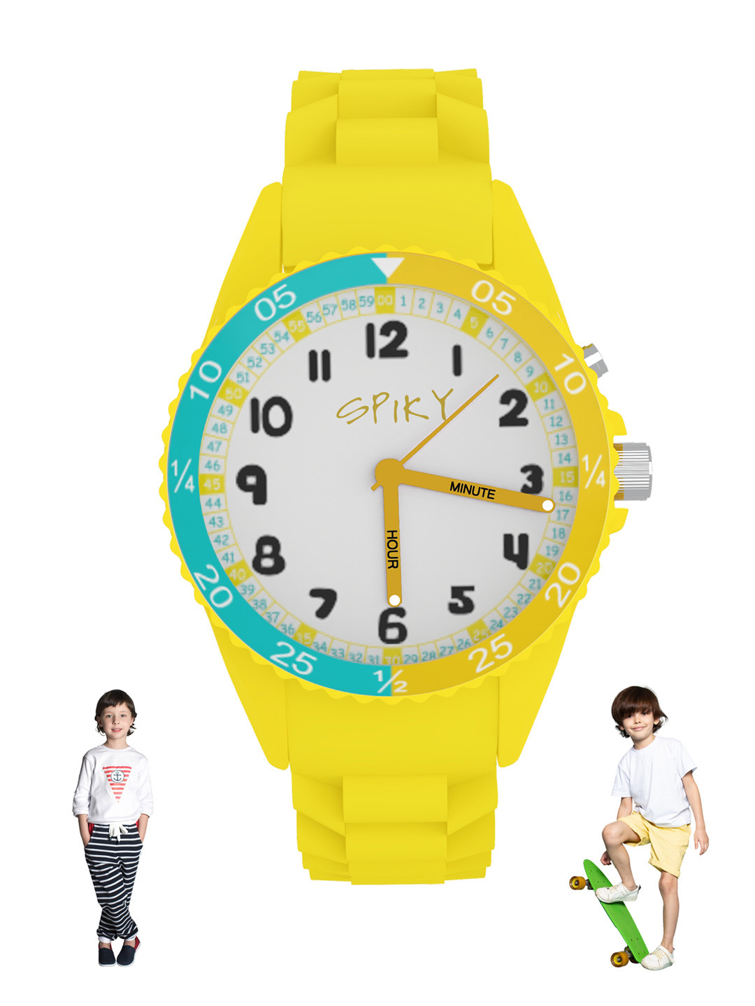 Spiky Kids Dial & Textured Straps Analogue Watch SPKEVA30_C3_Ylw