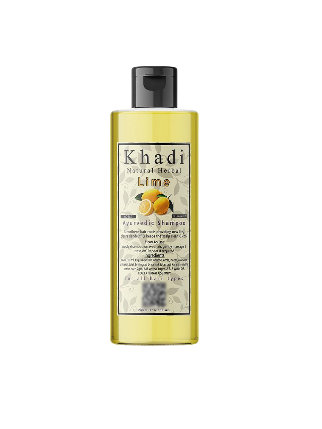 khadi natural herbal Lime Shampoo Cleans Dandruff Strengthen & Nourished Hair- 200 ml