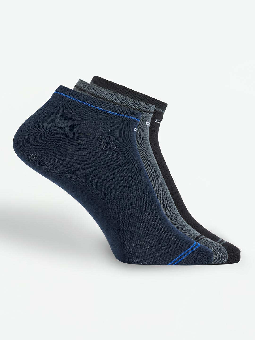 Duke Men Pack Of 3 Cotton Assorted Shoe Liners Length Socks
