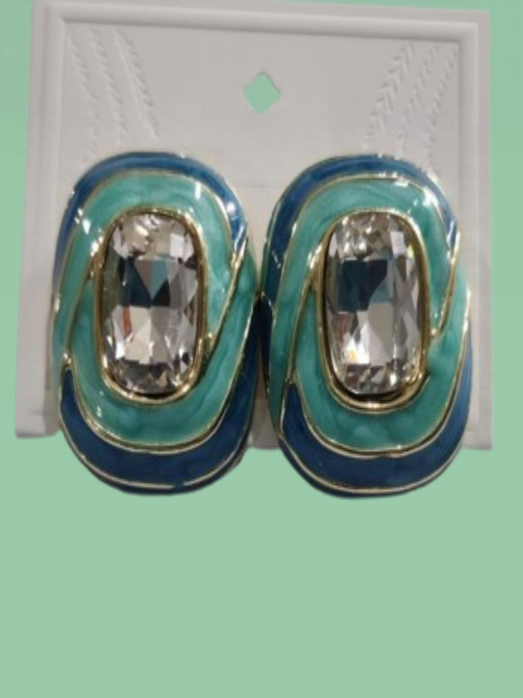 JUST JUNKIES Artificial Stones Studded Contemporary Studs