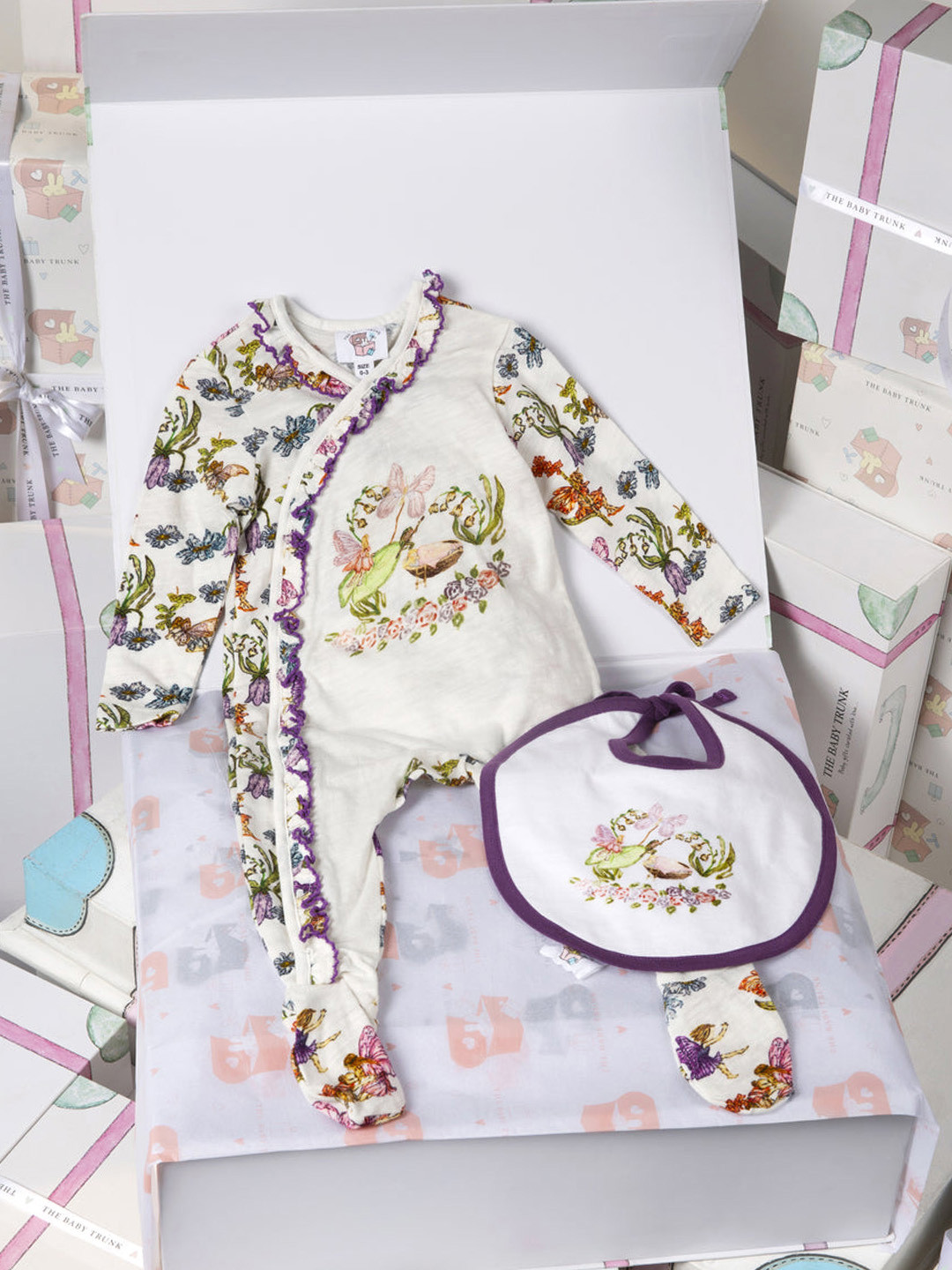 THE BABY TRUNK Infant-Girls Pack Of 2 Printed Pure Cotton Baby Apparel Gift Set