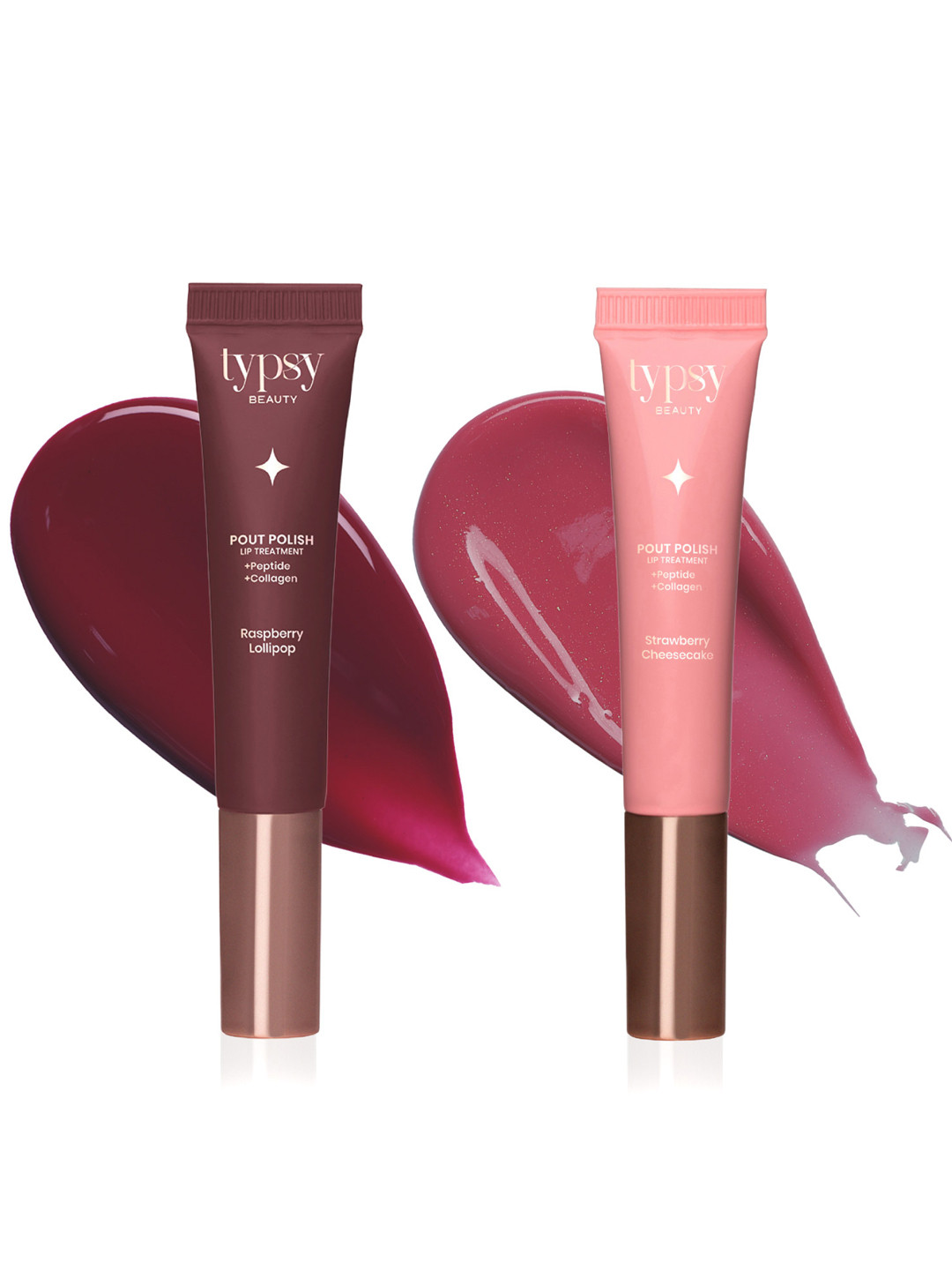 Typsy Beauty 2Pc Pout Polish Lip Treatment Balm-Strawberry Cheesecake & Raspberry Lollipop