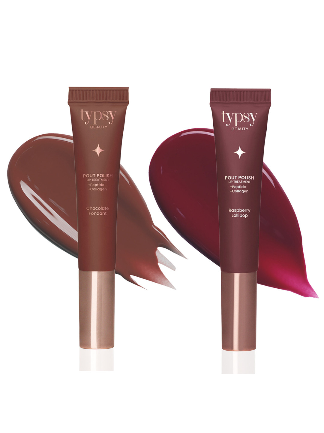 Typsy Beauty 2Pcs Pout Polish Lip Treatment Balm - Chocolate Fondant & Raspberry Lollipop