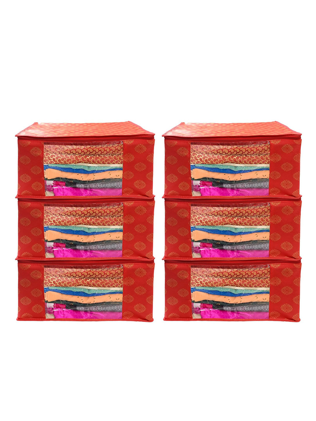 AMAK INC Red Set of 6 Regular Multi-Utility Organisers