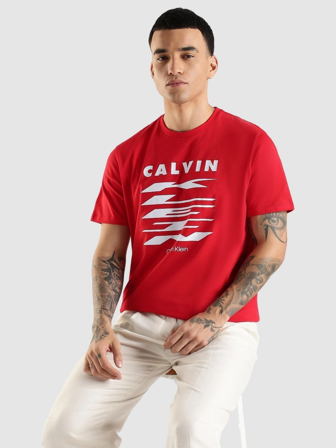Calvin Klein Jeans Brand Logo Printed Cotton T-shirt