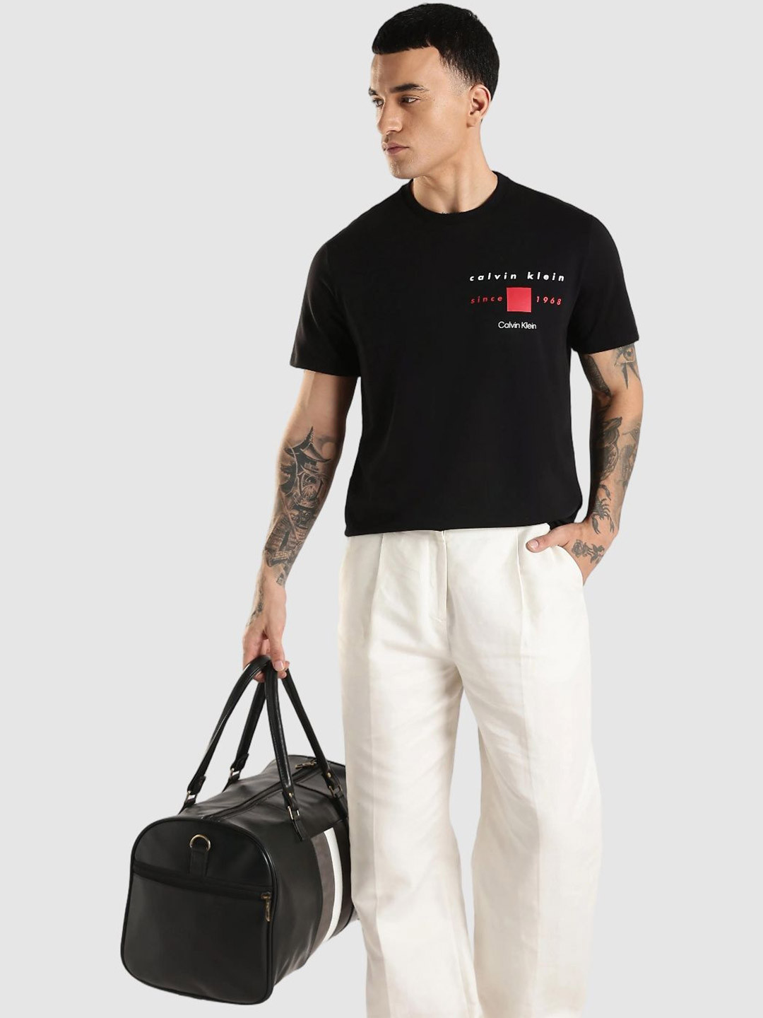 Calvin Klein Jeans Brand Logo Printed Cotton T-shirt