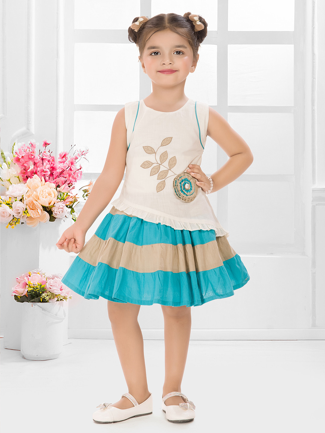 SNAZZYGIRL Cotton Knee Length A-Line Dress