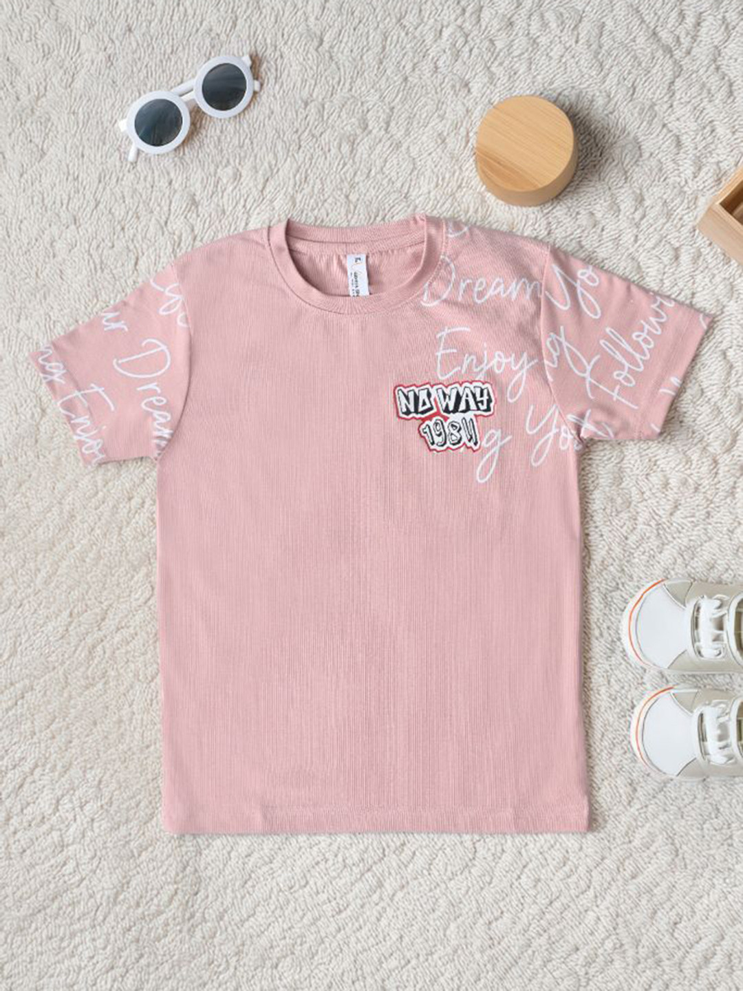 THE WEAVERS SHOP BY RAAVI Boys Typography Printed Cotton Regular Fit T-shirt