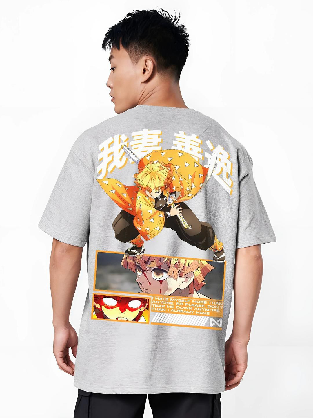 MEGAKART Men Thunder Breathing Zenitsu Oversized Tees
