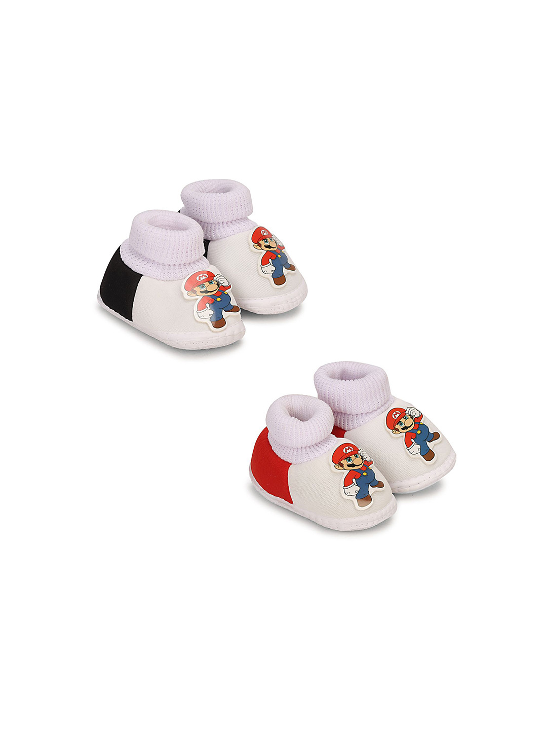 BAESD Kids Set of 2 Mario Printed Cotton Booties