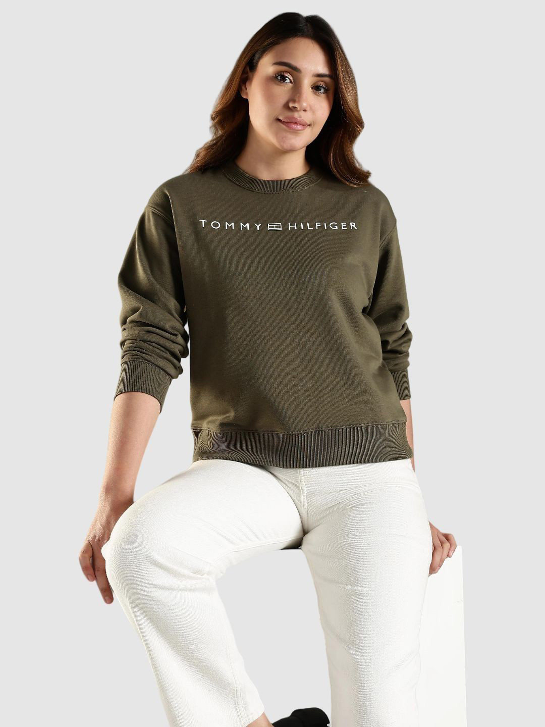 Tommy Hilfiger Women Printed Crew Neck Sweatshirt