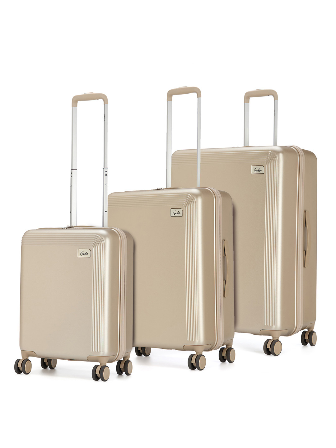 Genie Rhythm Set Of 3 Textured Hard Suitcase Trolley Bag- 255L