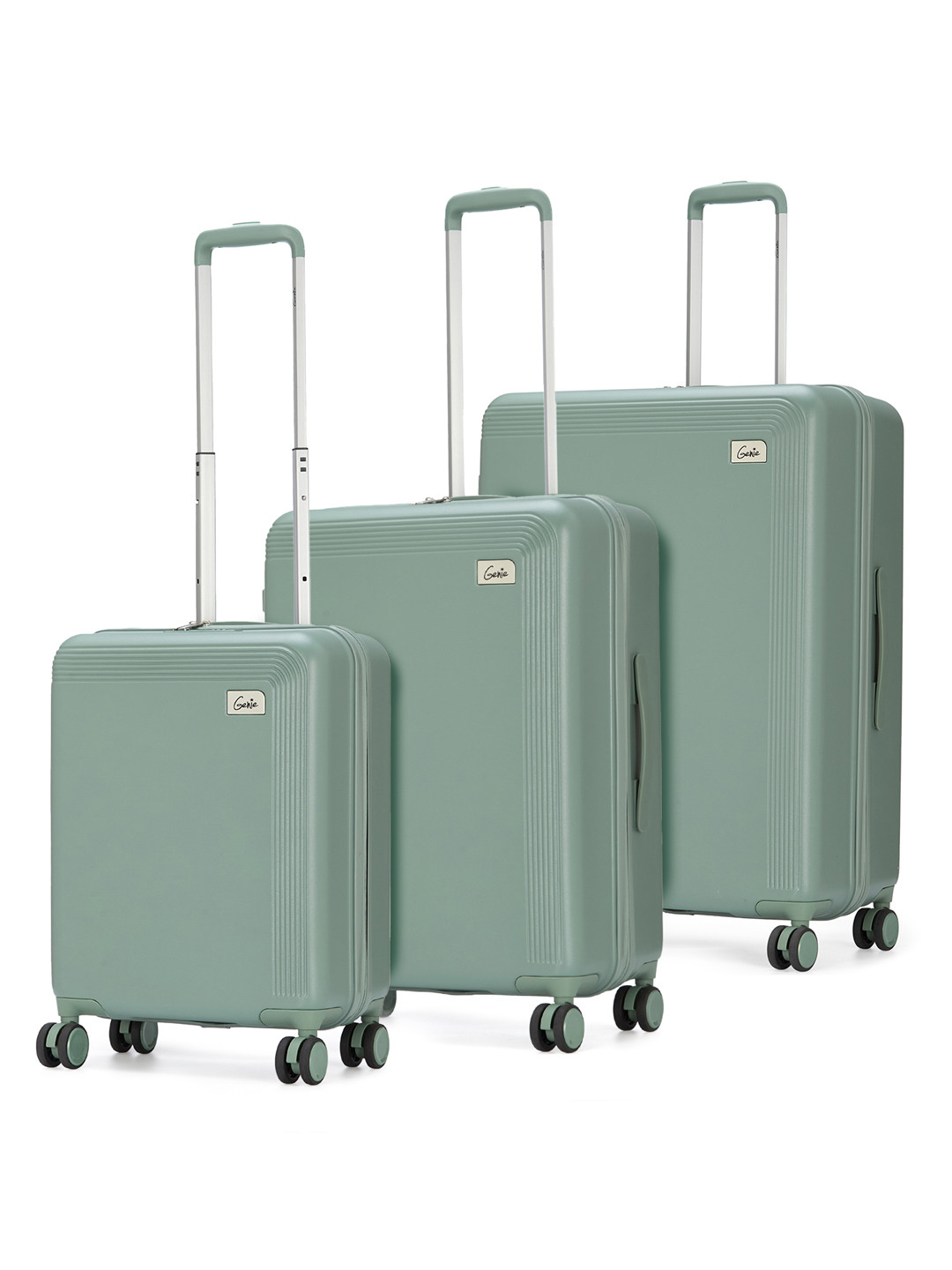 Genie Rhythm Set Of 3 Textured Hard Suitcase Trolley Bag- 255L