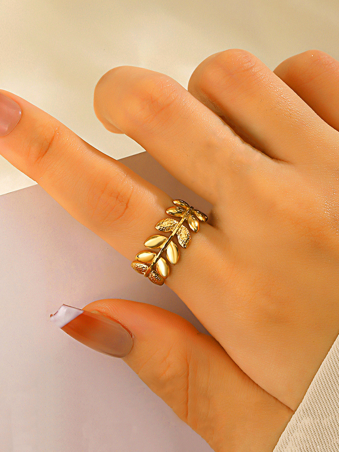 Designs & You Women Gold Plated Anti Tarnish Ring