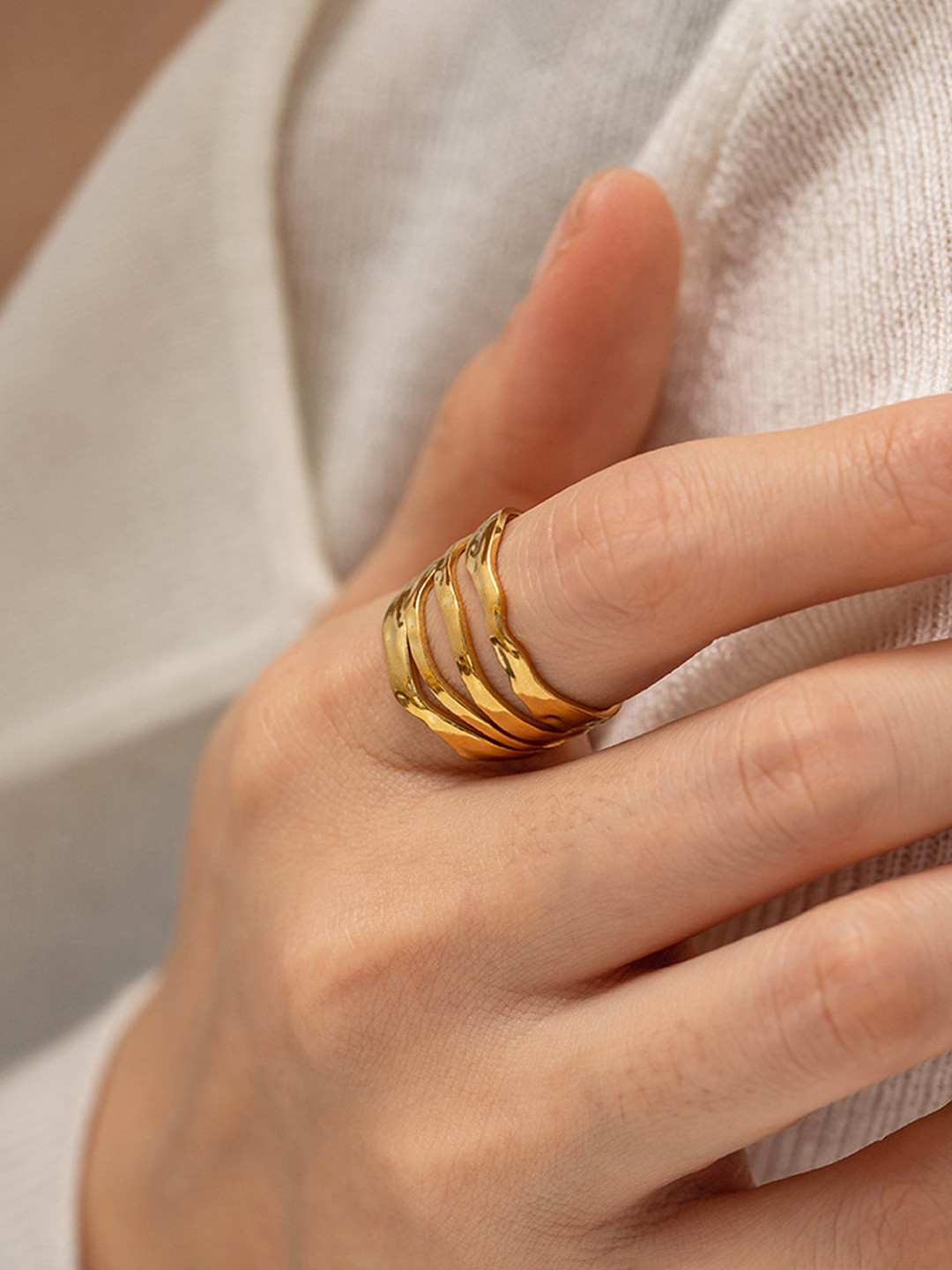 Designs & You Gold-Plated Anti-Tarnish Adjustable Finger Ring