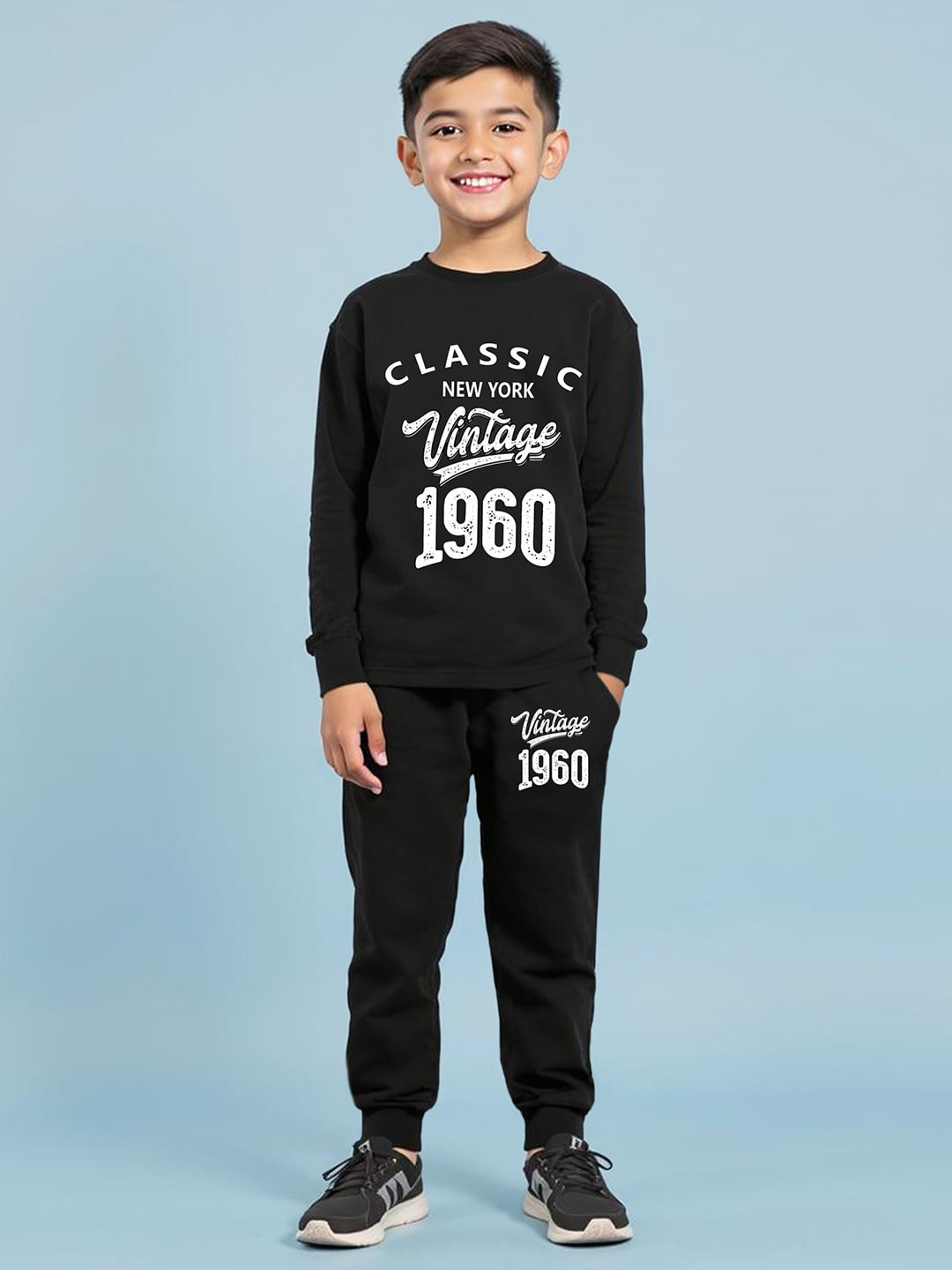 YK X Trampoline Boys Printed T-shirts & Track Pant Set