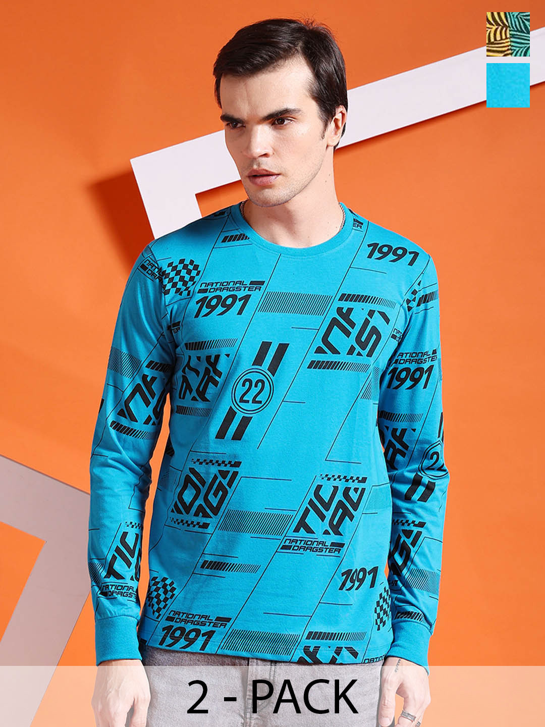 The Indian Garage Co Pack of 2 Graphic Printed T-shirts