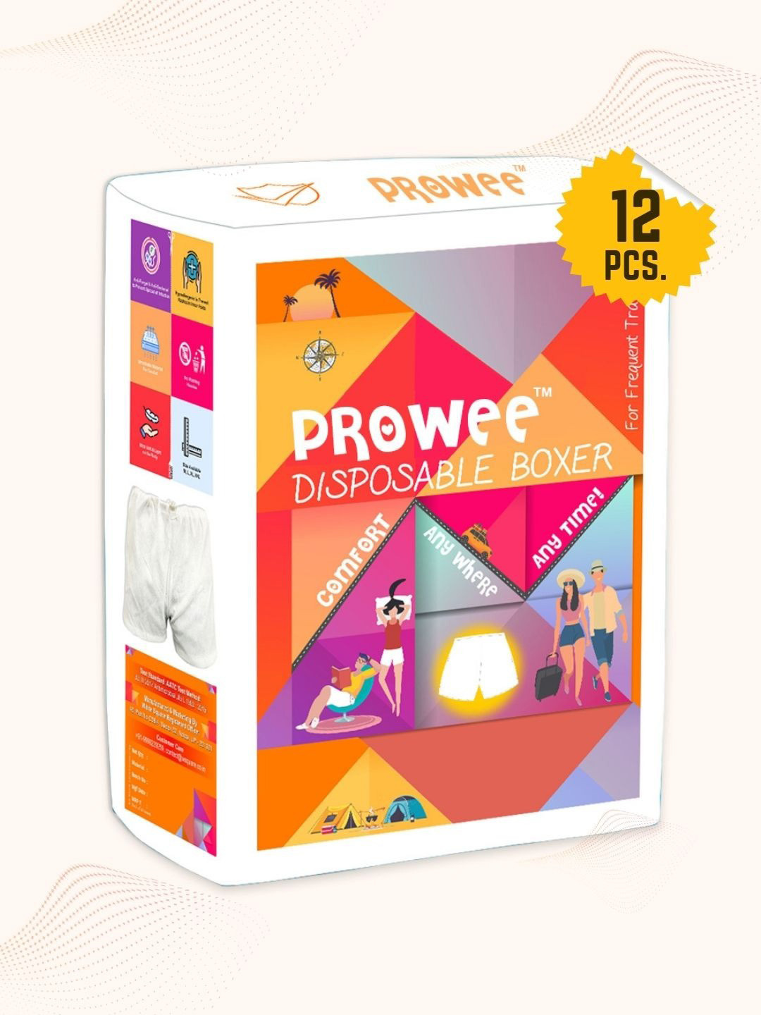 Prowee Women Pack of 12 Disposable Antifungal Antibacterial Rash Free Boxers