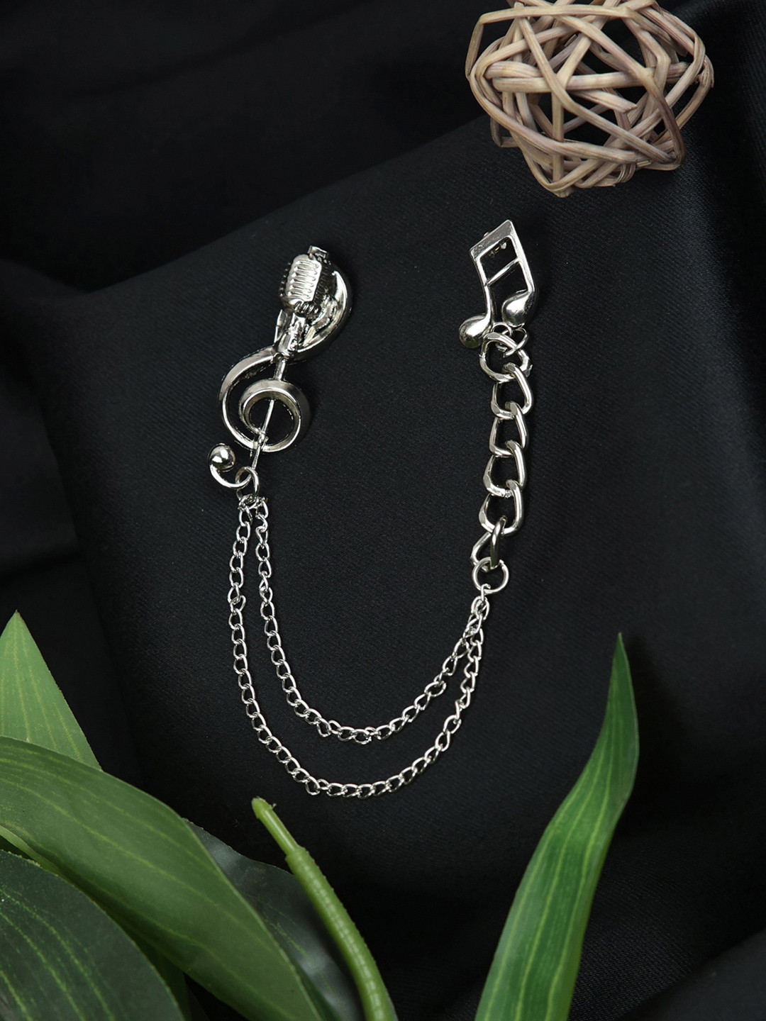 Kavove  Men Melodic Charm Silver Colour Brooch