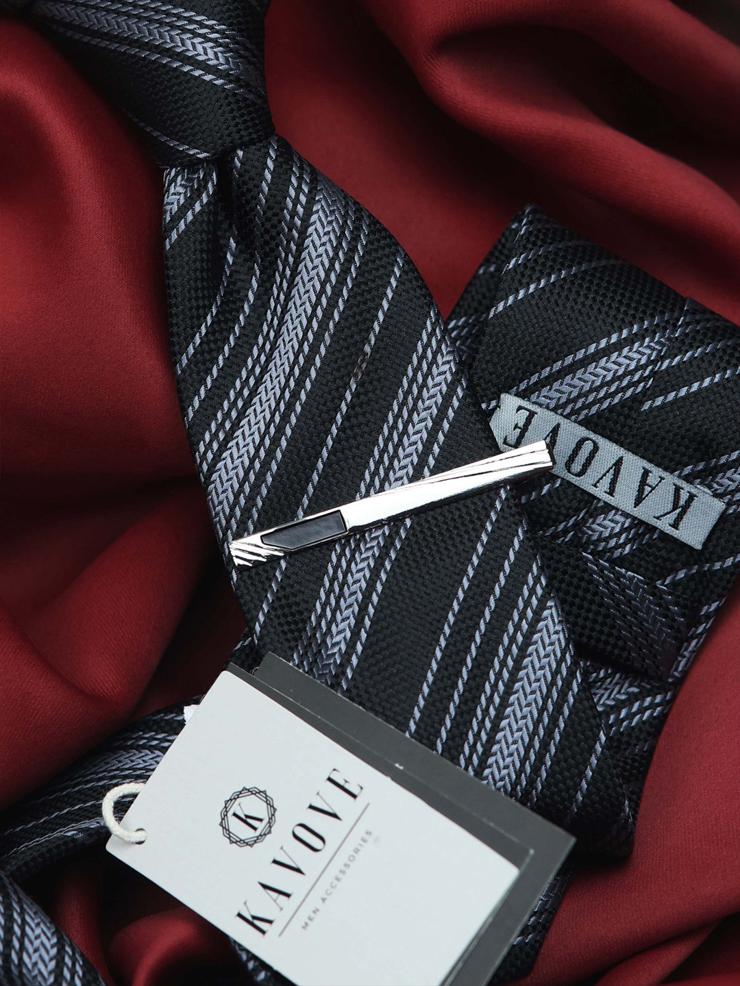 Kavove Silver-Toned Plated Metal Tie Pin Brooch