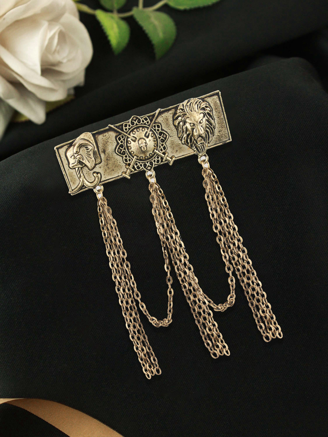 Kavove Men Valor Shield Golden Color Brooch