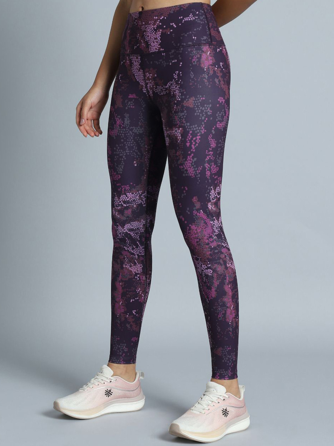 CULT Women Plum Printed Train All Day COMFlex Tights
