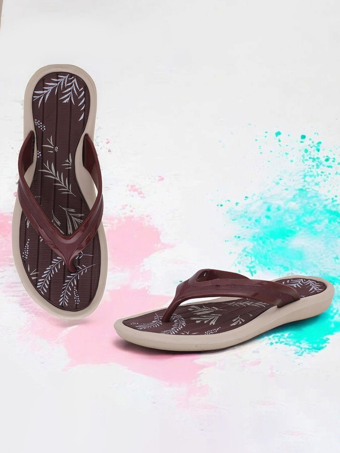 Pampy Angel Women Maroon Croslite Thong Flip-Flops