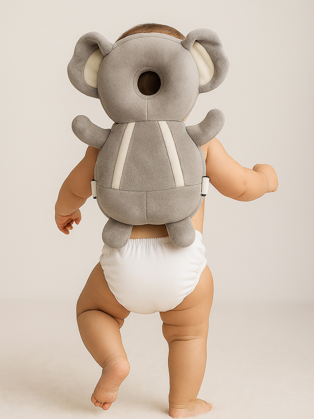 Smartots Infants Grey Elephant Crawling & Walking Head Protector with Booties