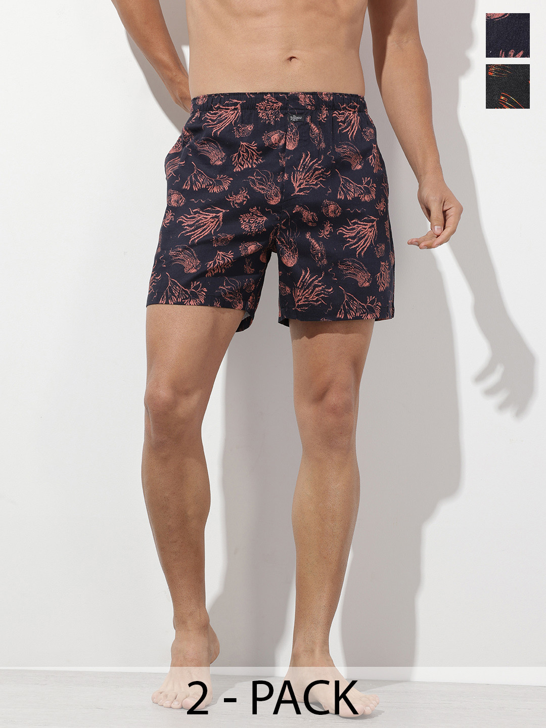 The Roadster Life Co. Men Pack of 2 Printed Pure Cotton Boxers RDS-KEN-MBOX- PRINT-02ABB