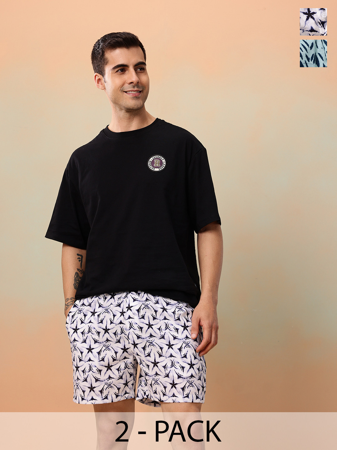 Mast & Harbour Men Pack of 2 Printed Pure Cotton Boxers MNH-KEN-MBOX- PRINT-02ABL