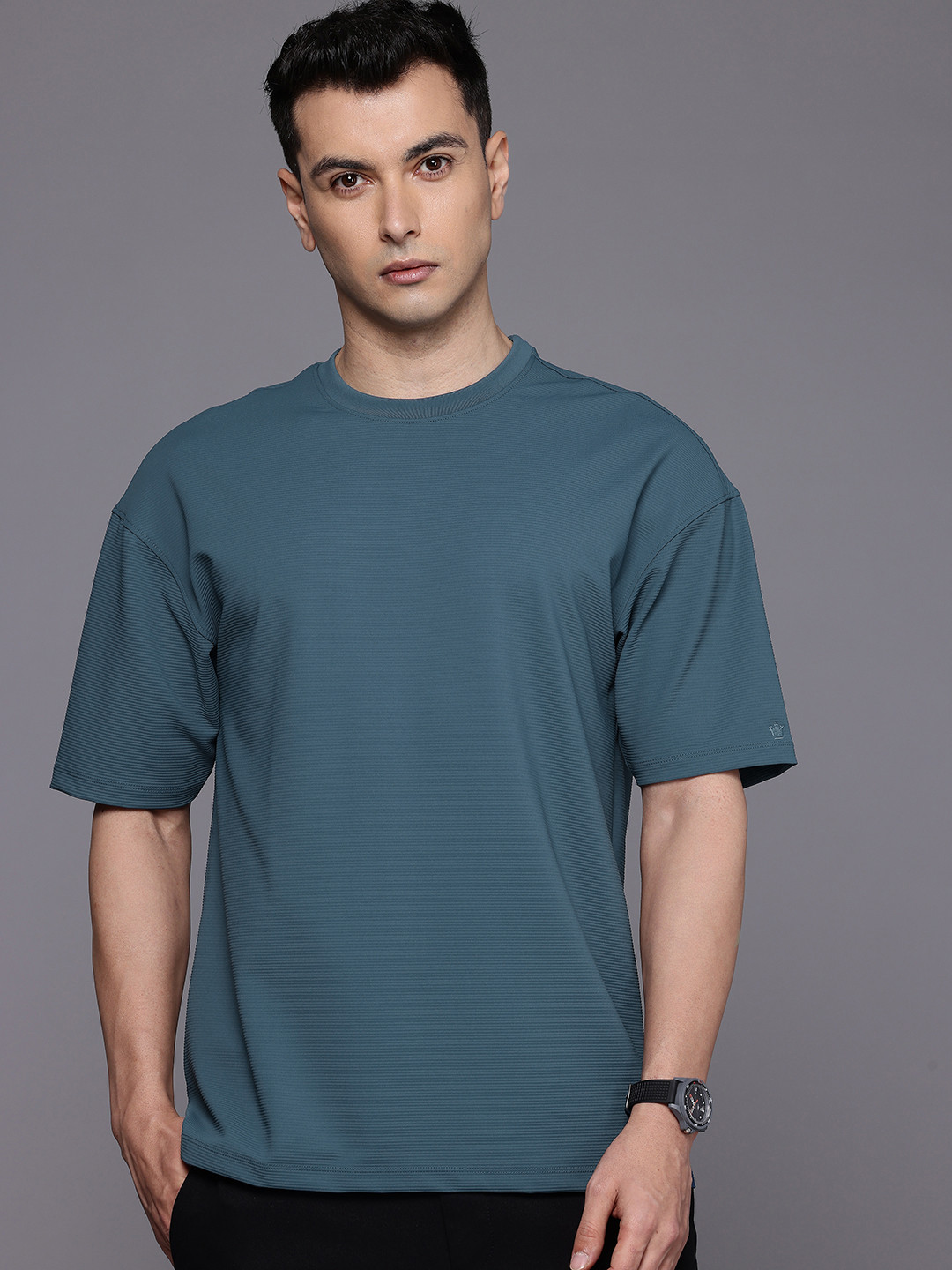 Louis Philippe Ath.Work Ribbed Oversized T-shirt