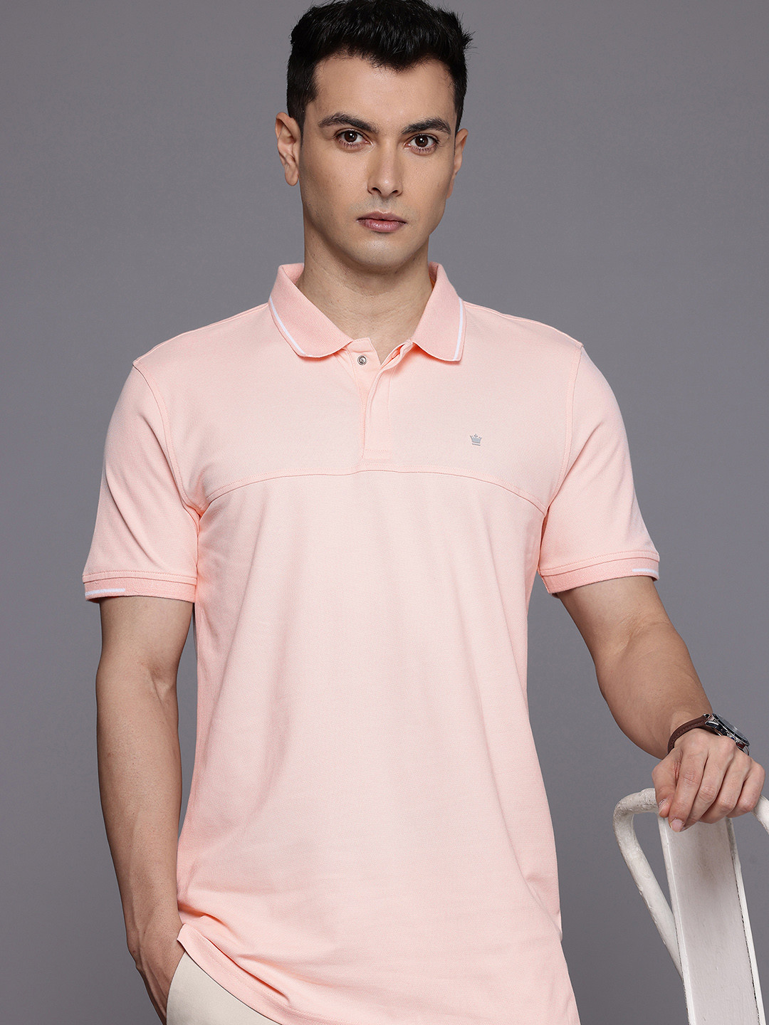 Louis Philippe Ath.Work Polo Collar Slim Fit T-shirt