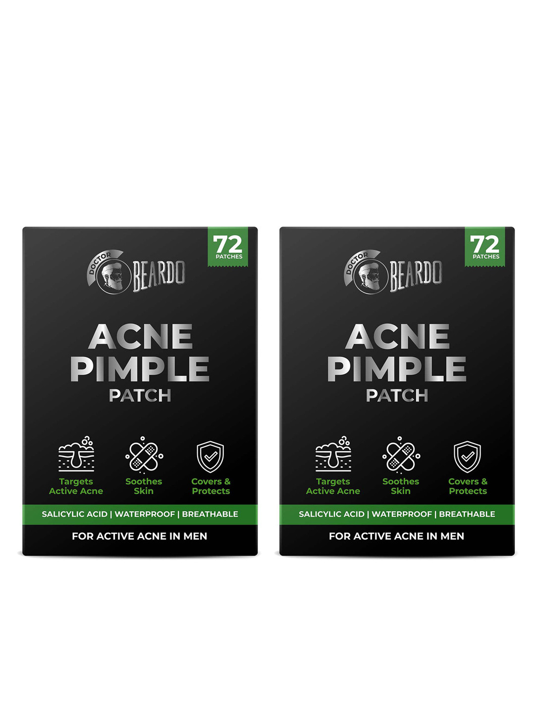 BEARDO Set of 2 Waterproof & Breathable Acne Pimple Patches - 72 Pcs