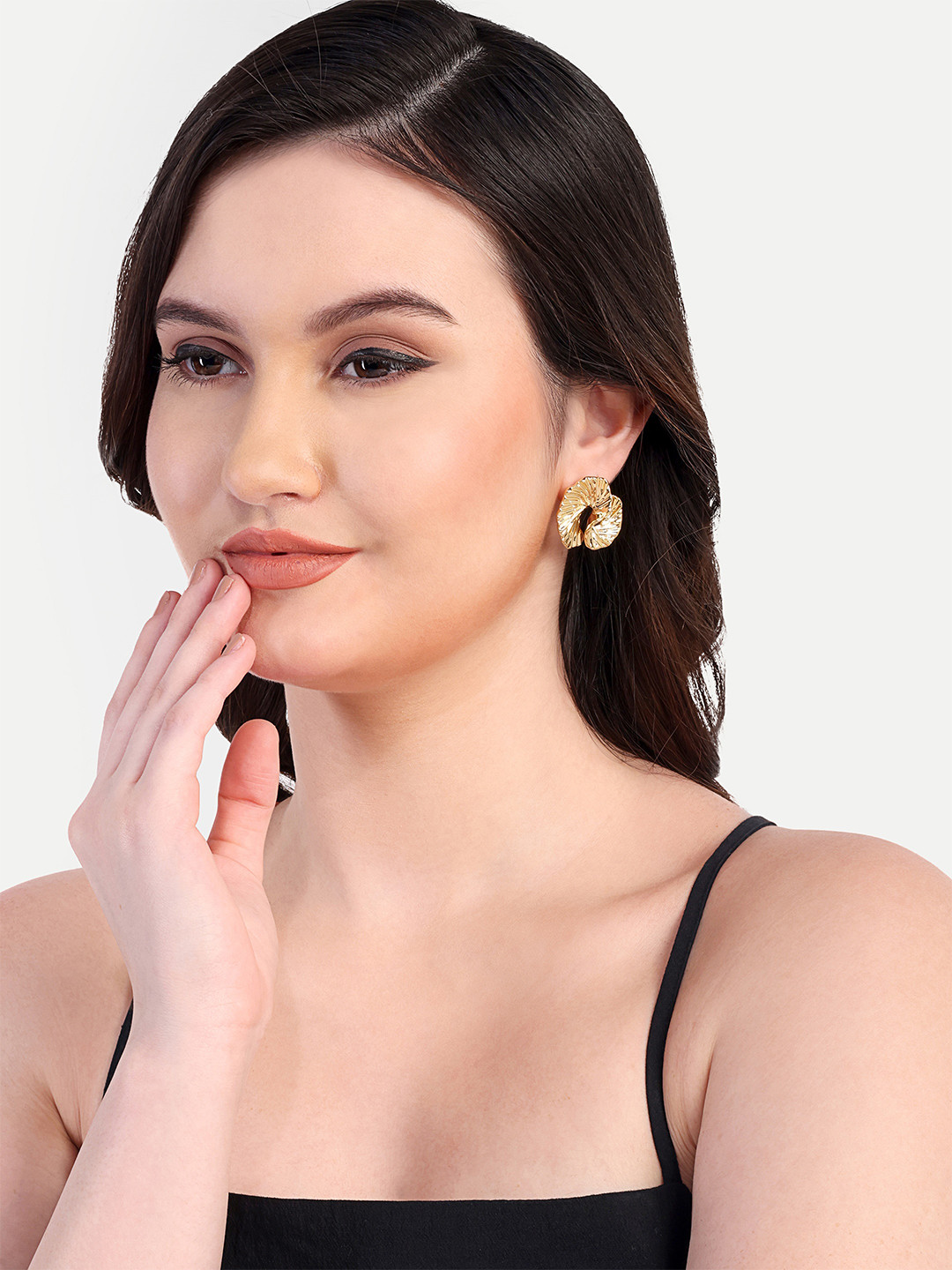 CROWN NINE Gold Plated Studs Earrings