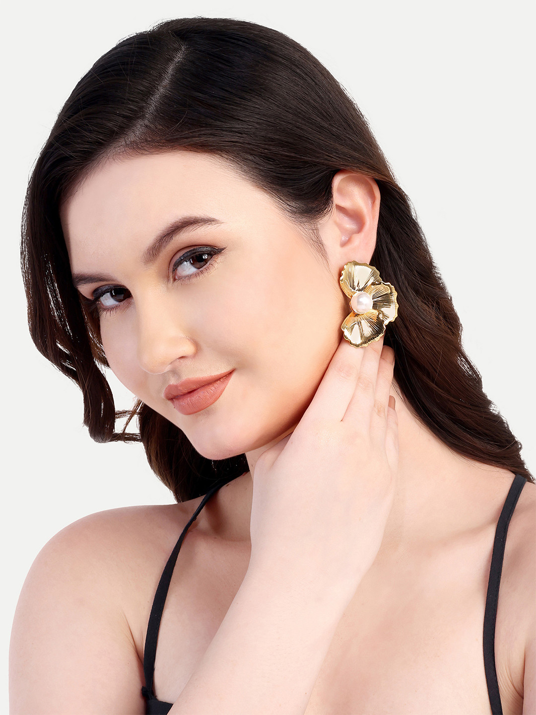 CROWN NINE Gold-Plated Studs Earrings