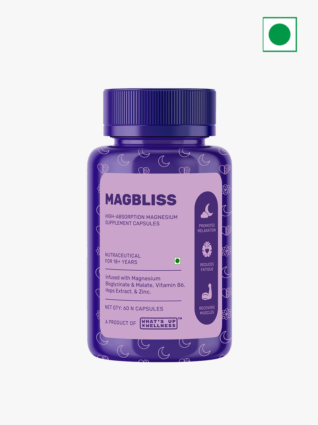 What's Up Wellness High Absorption Magnesium Capsules - 60 Capsules