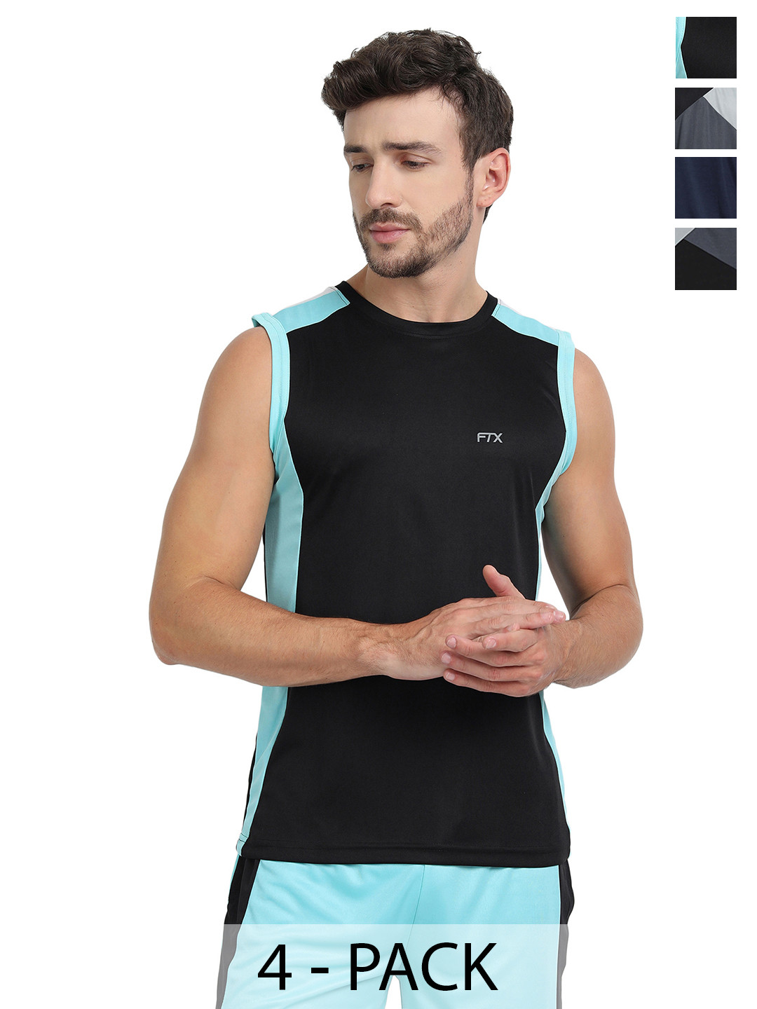 FTX DRIFIT Men Pack of 2 Colorblocked Gym Vests