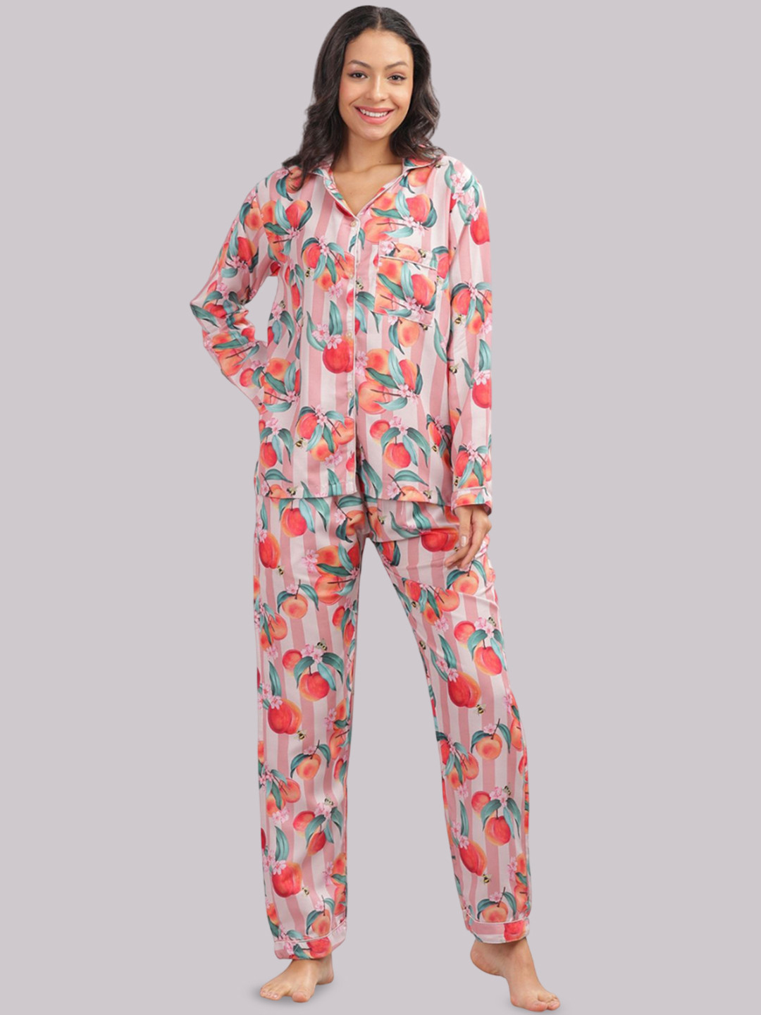 Pyjama Party Graphic Printed Shirt With Pyjamas