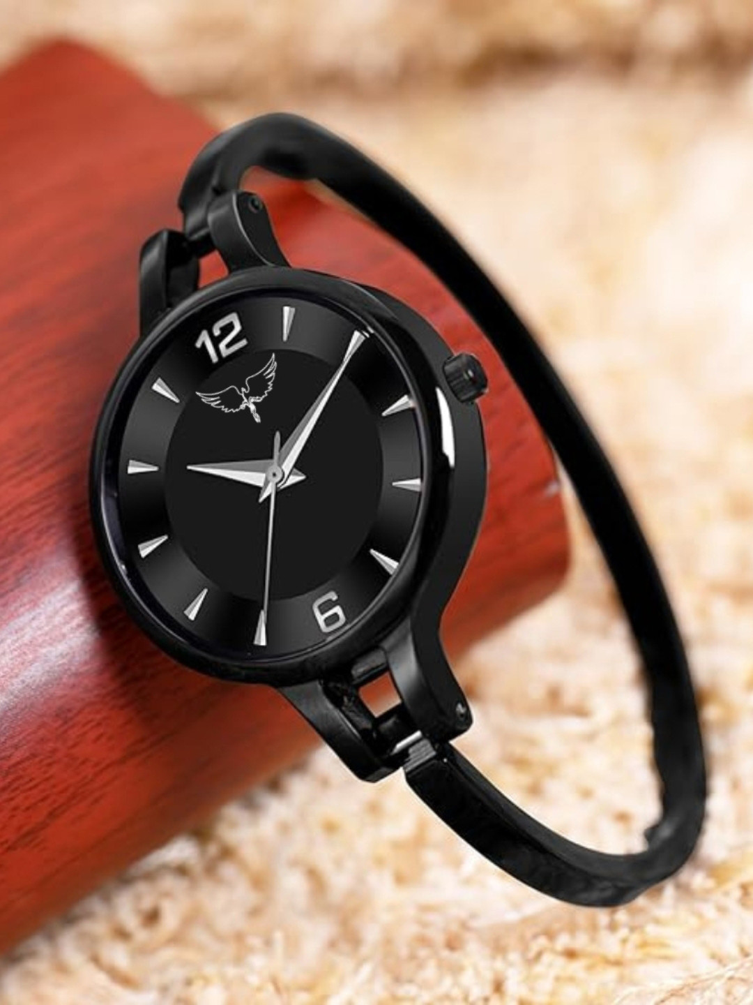 WHITE BIRD Women Printed Dial & Bracelet Style Straps Analogue Watch WB RB Black