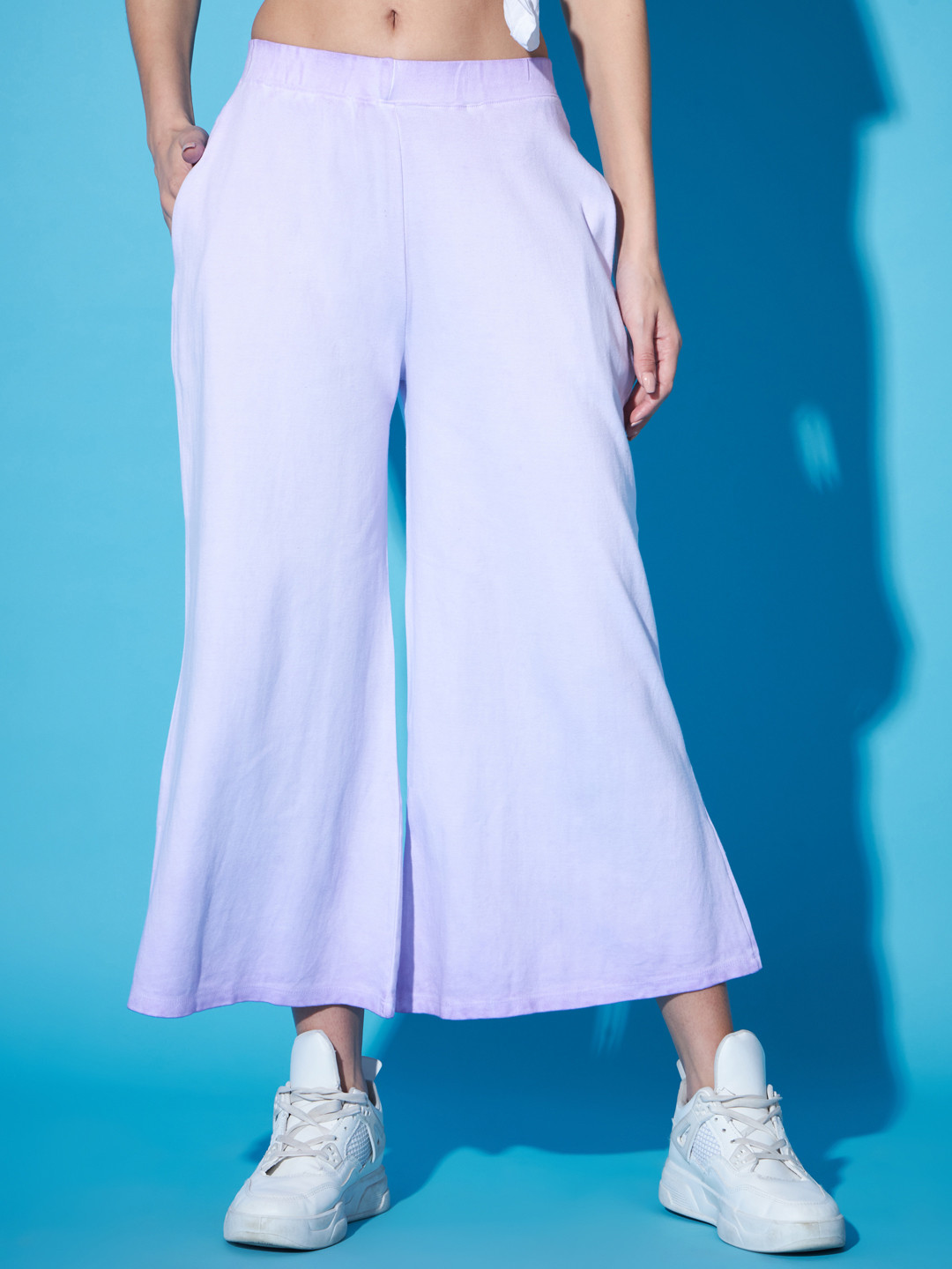 GUTI Women Solid Loose Fit Wide Leg Trousers
