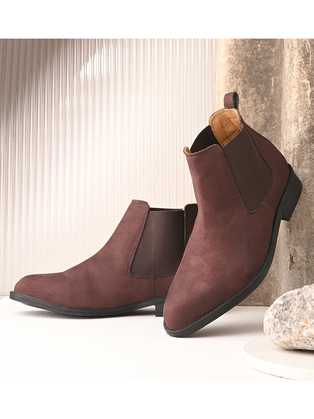 Vellinto Royal CHESTNUT Men Round Toe Chelsea Boots