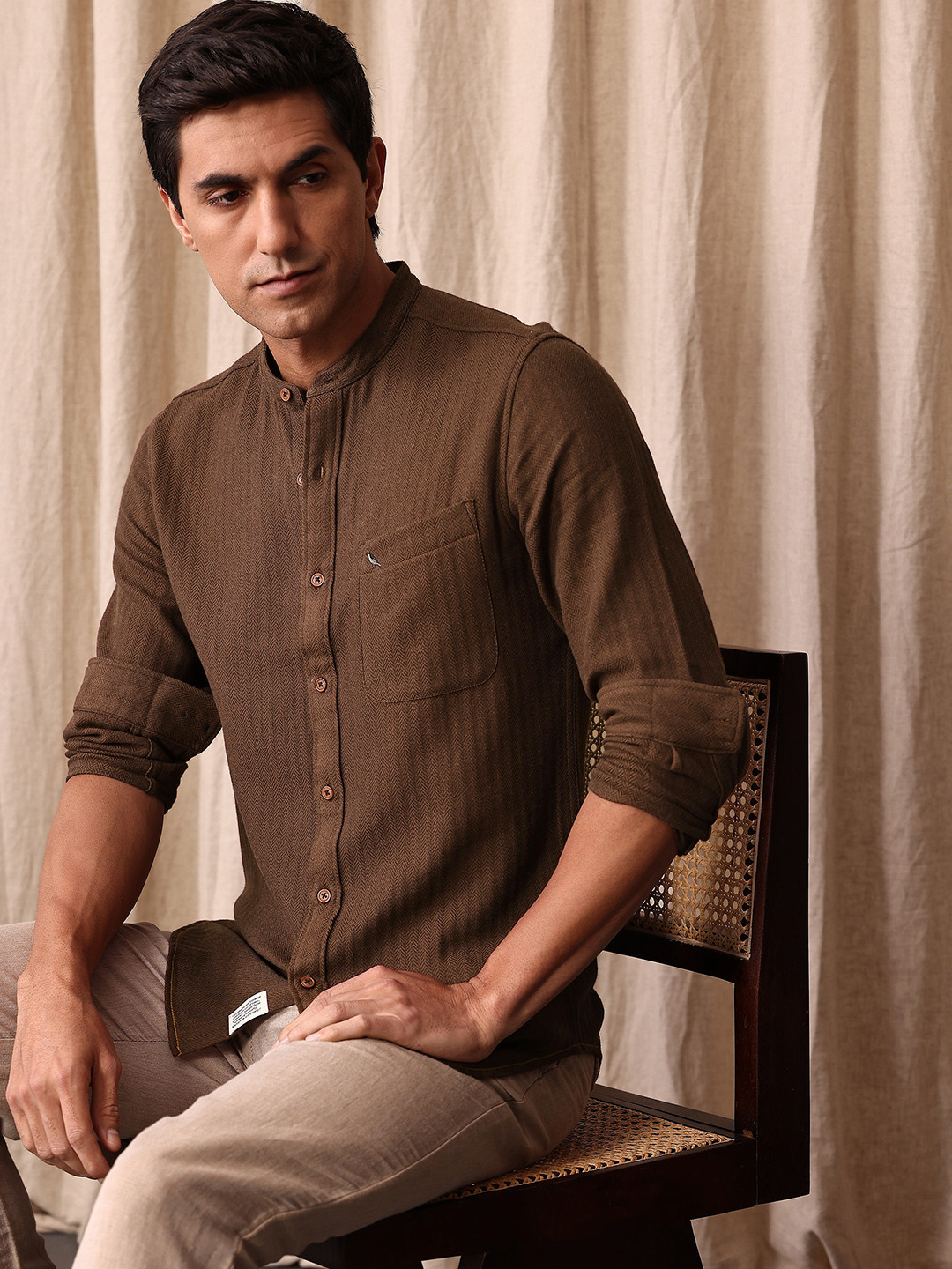 Mr Bowerbird Men Yarn Dyed Pure Cotton Tailored Fit Casual Shirt