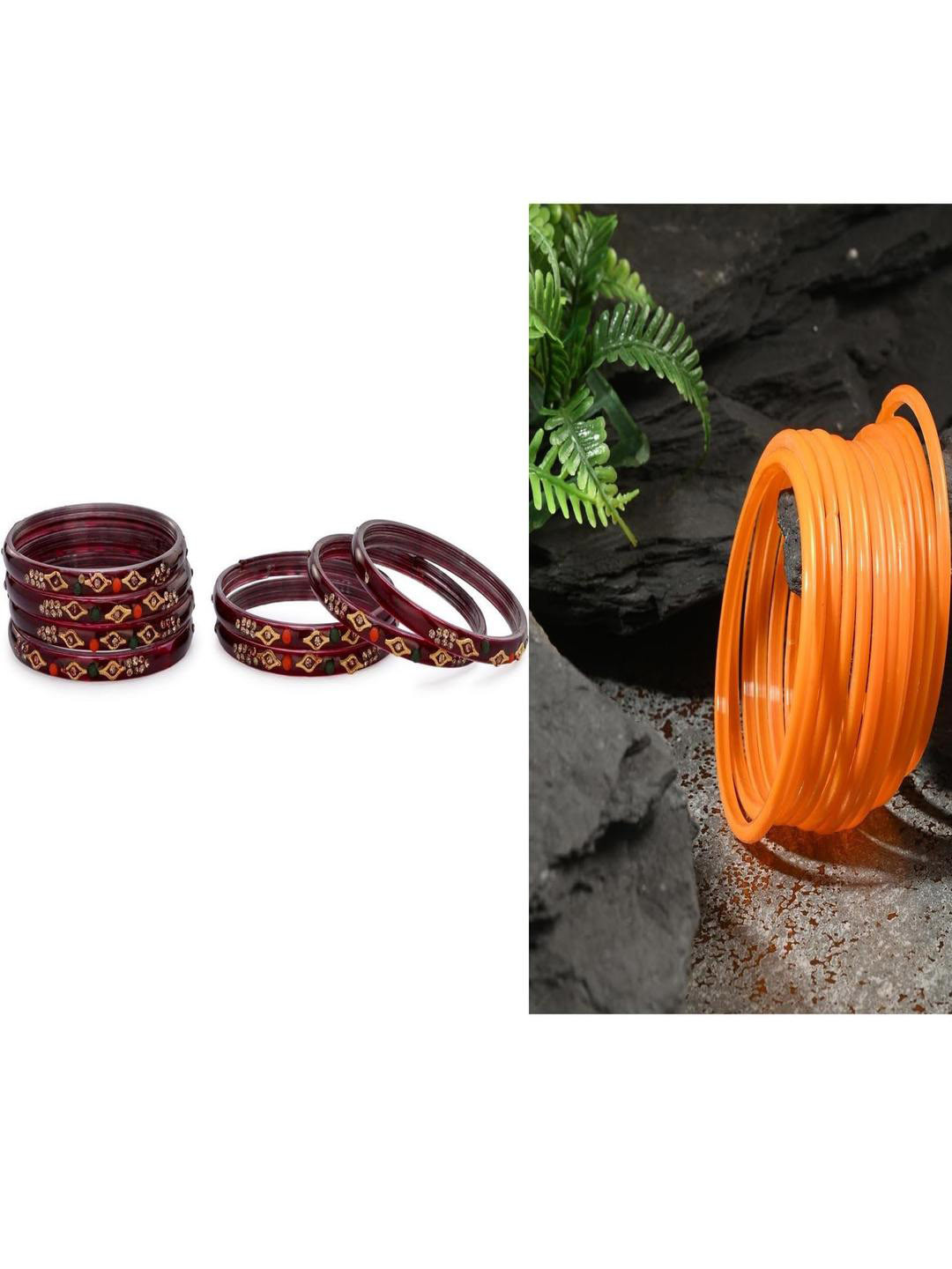 SOMIL Women combo of 2 sets Traditional Glass Bangles